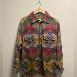 Vintage Jones New York tribal print zip over shirt
